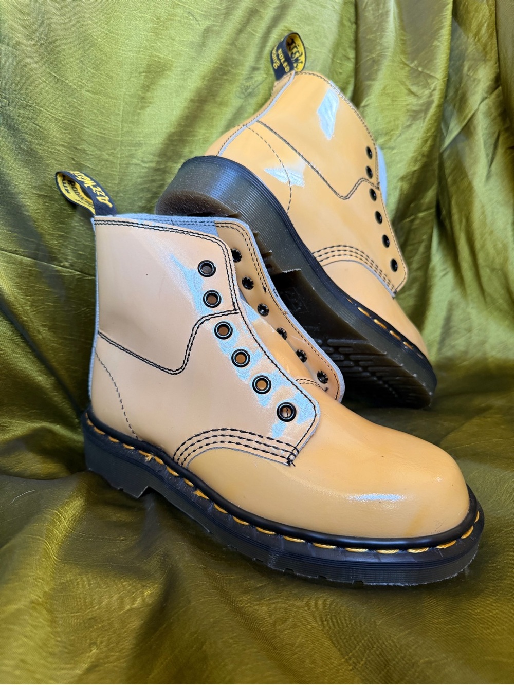 Dr. Martens MIE Women’s Yellow Lace-Up Leather Boots